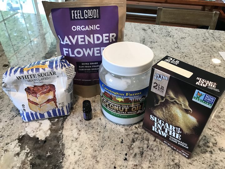 Lavender Sugar Scrub ingredients