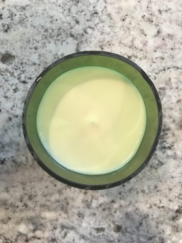 overhead shot of Homemade Soy Candle