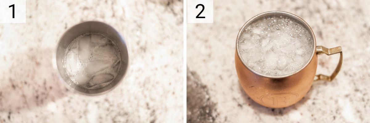 process shots of how to make Moscow Mule