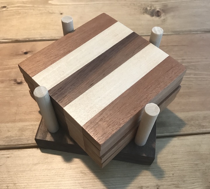 wooden coasters on table