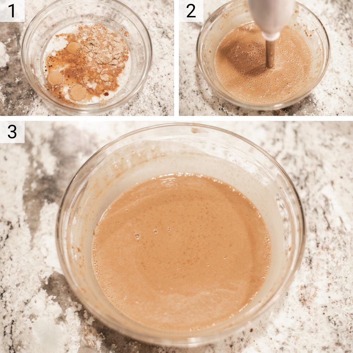 process shots of how to make chocolate chia seed pudding