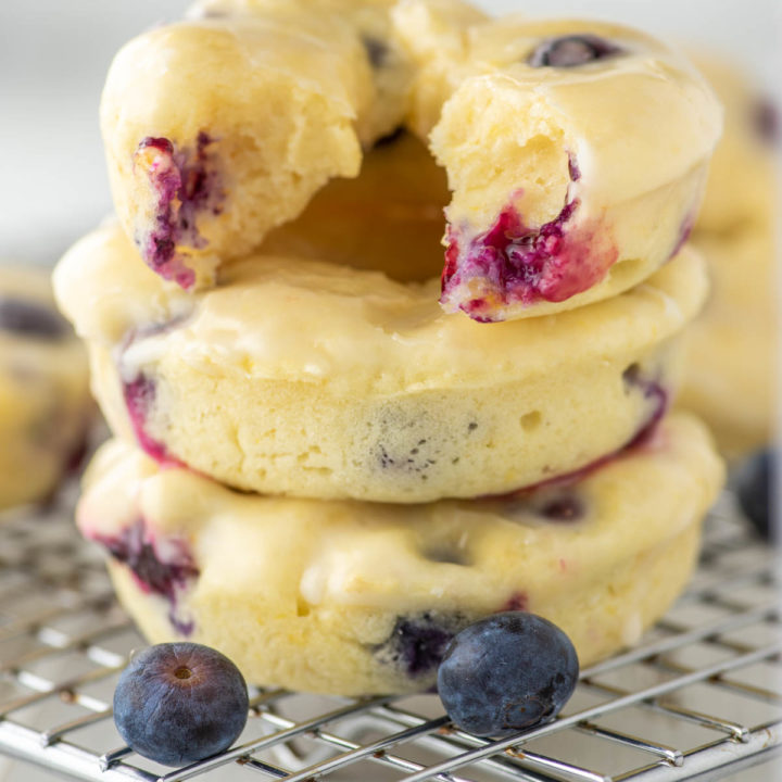 Baked Blueberry Donuts with Lemon Glaze - Chisel & Fork