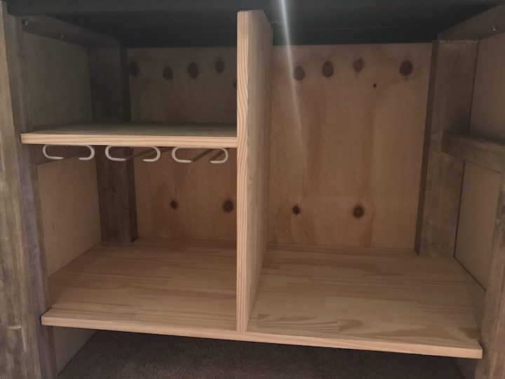wood shelves for bar
