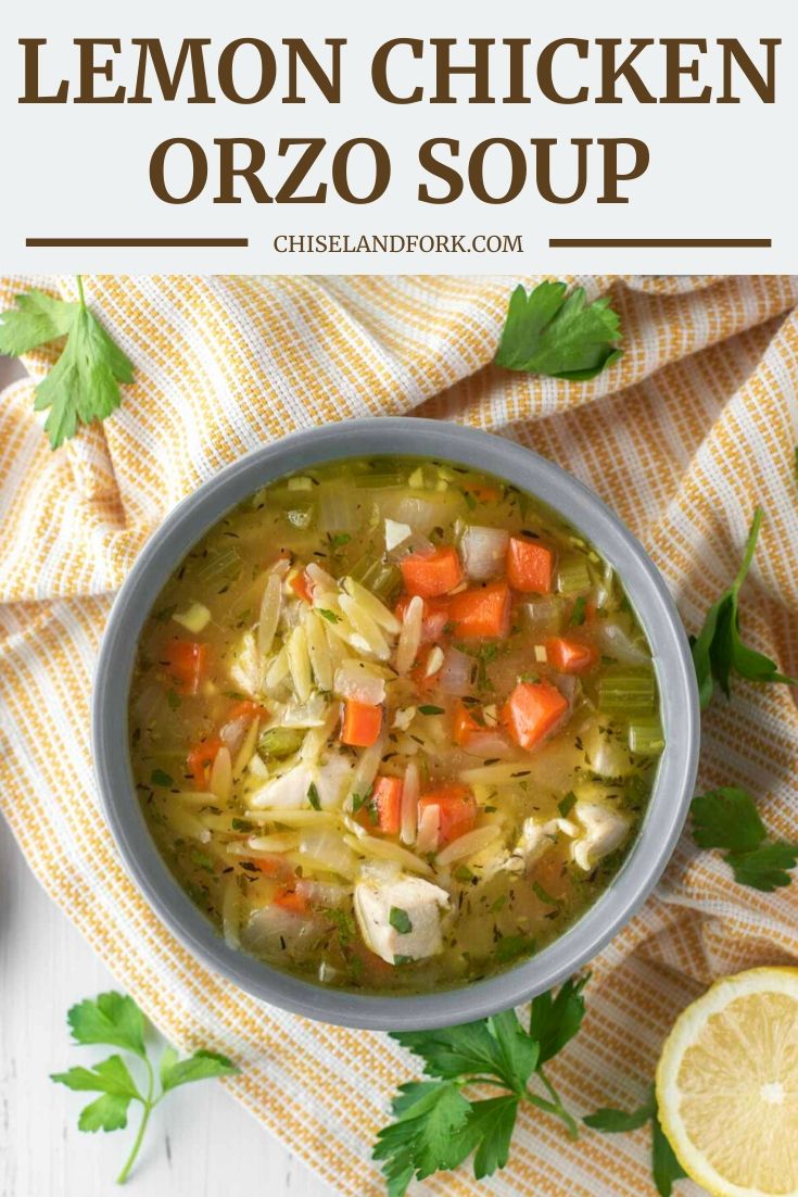 Lemon Chicken Orzo Soup Recipe - Chisel & Fork