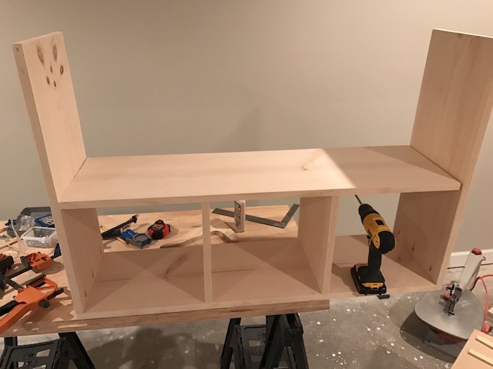 putting together base and shelf
