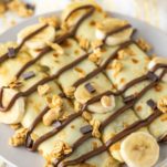 banana Nutella crepes on plate