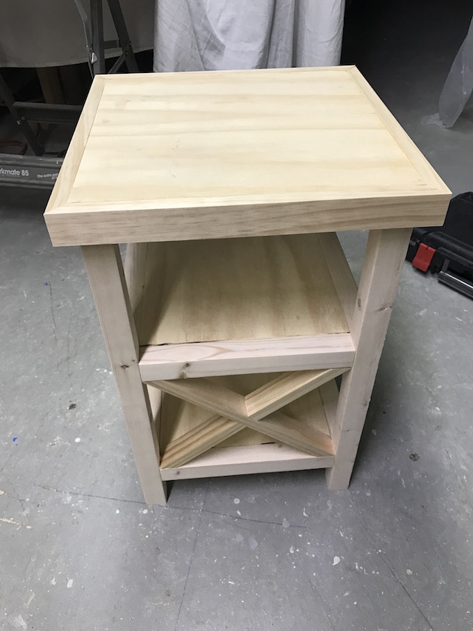 top attached to x end table