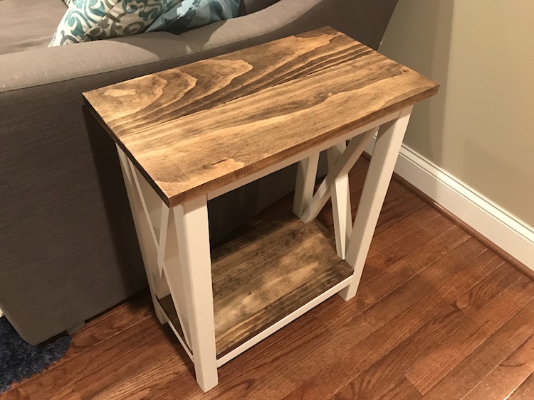 X Side Table by couch