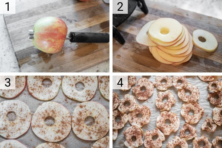 process shots of how to make apple chips