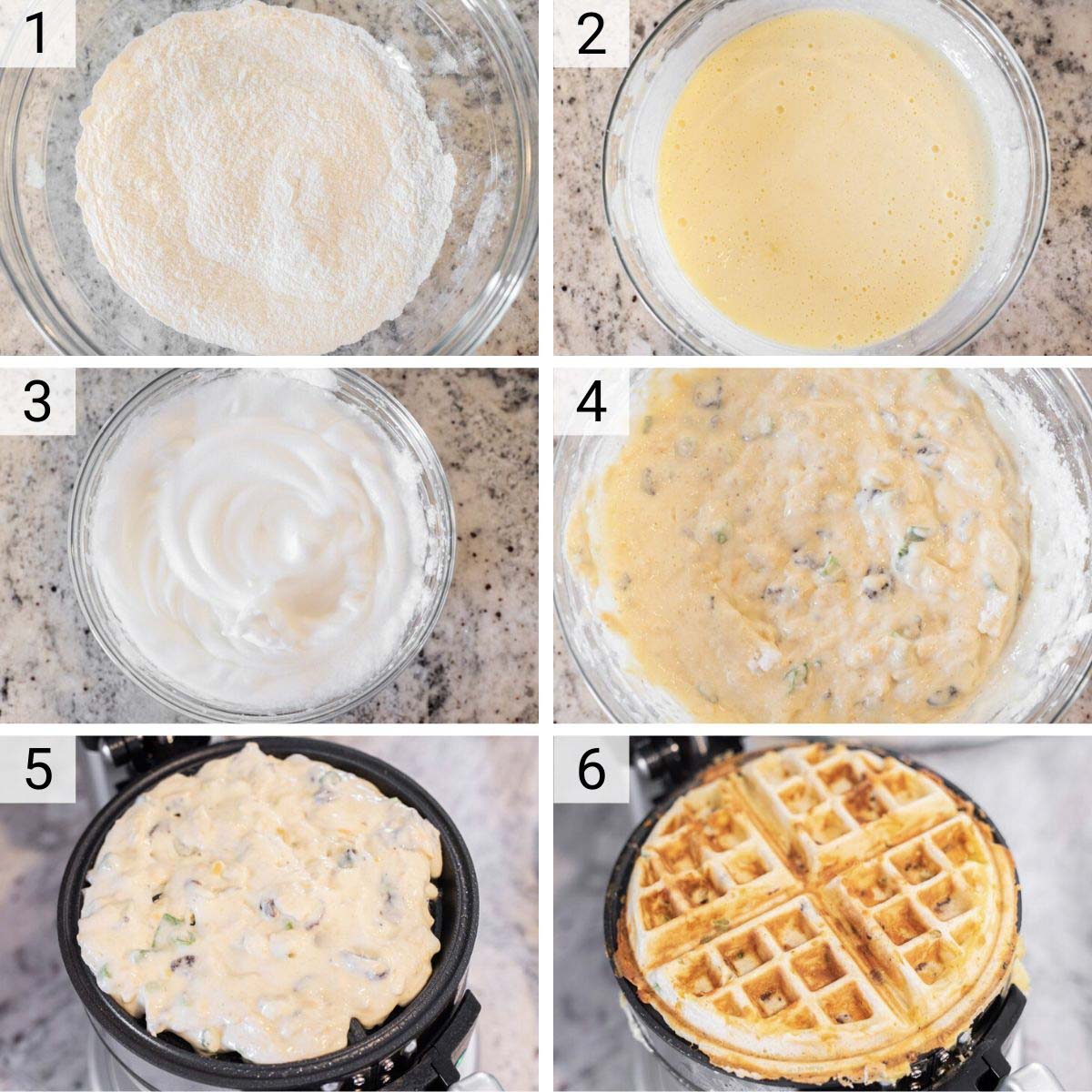 process shots of how to make waffles