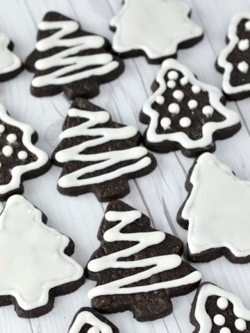 close-up of easy chocolate sugar cookies