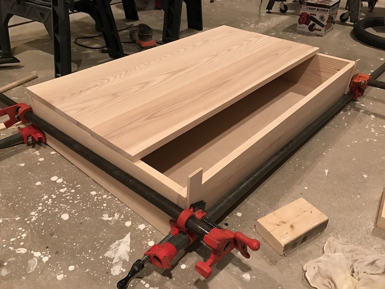 lining up top for coffee table