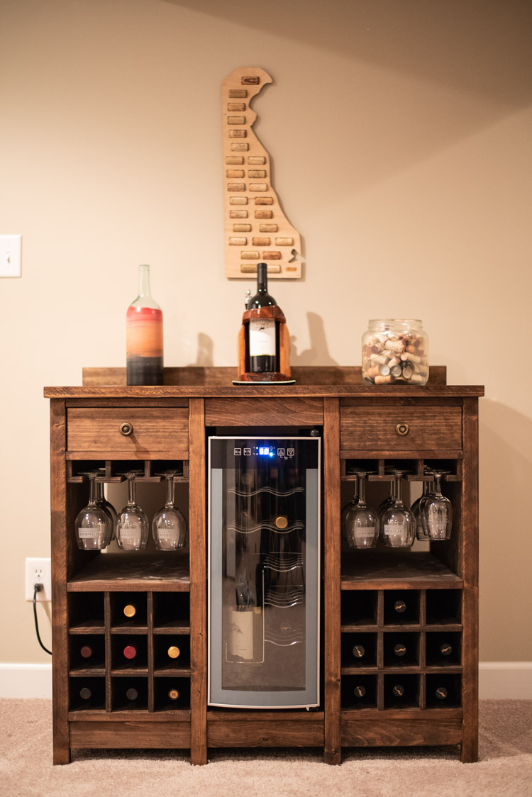 front shot of wine cooler cabinet