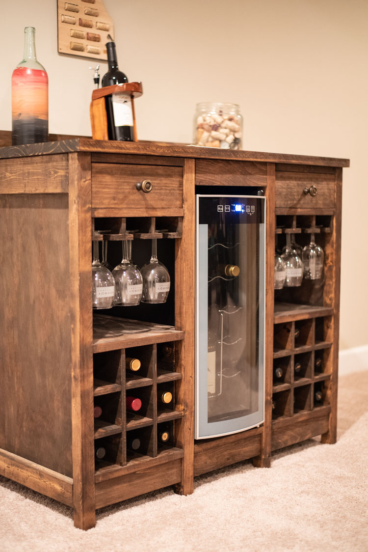 front shot of wine cooler cabinet