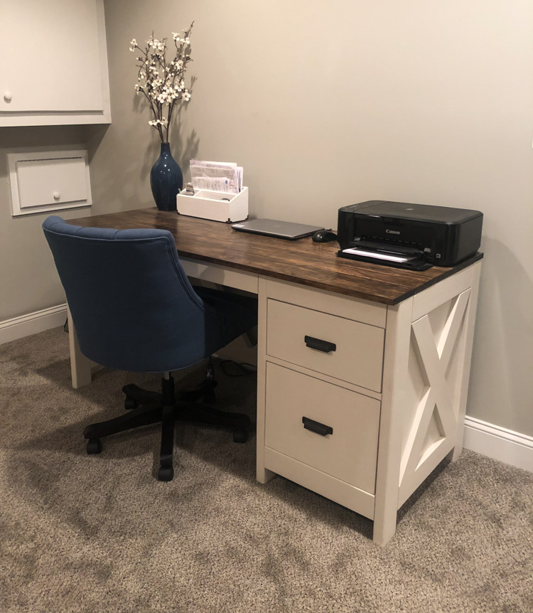 Farmhouse Desk Step By, How To Put A Desk Drawer Back In