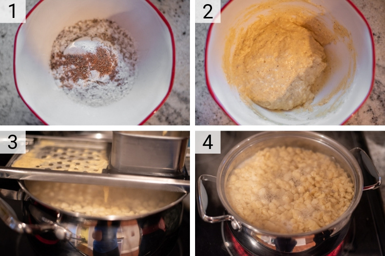process hots of how to make German spaetzle