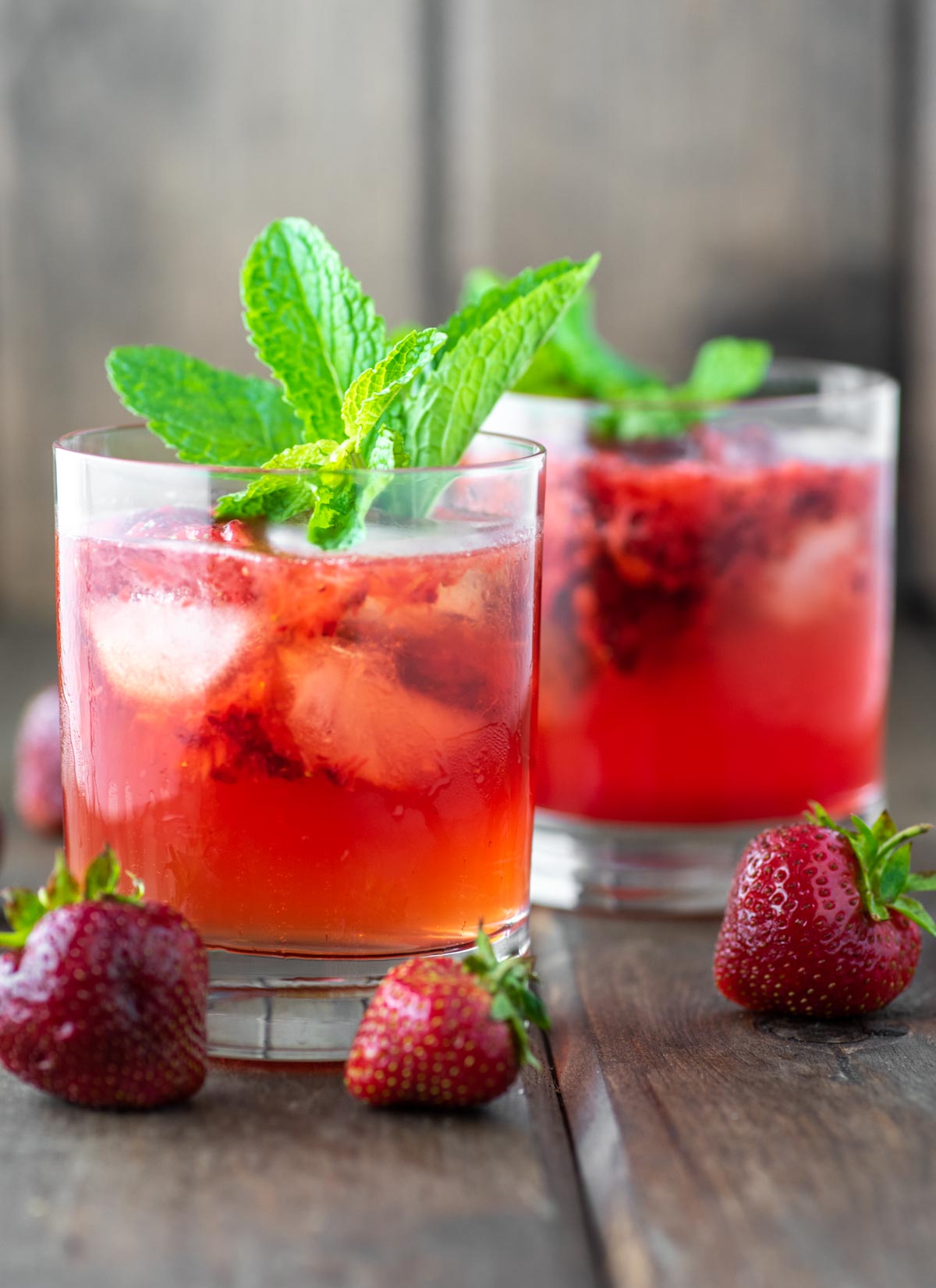 two strawberry cocktails