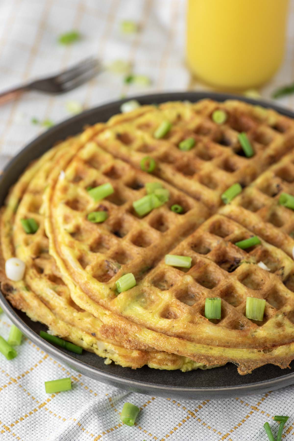 hash brown waffles on plate