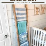 blanket ladder with 5 blankets against wall