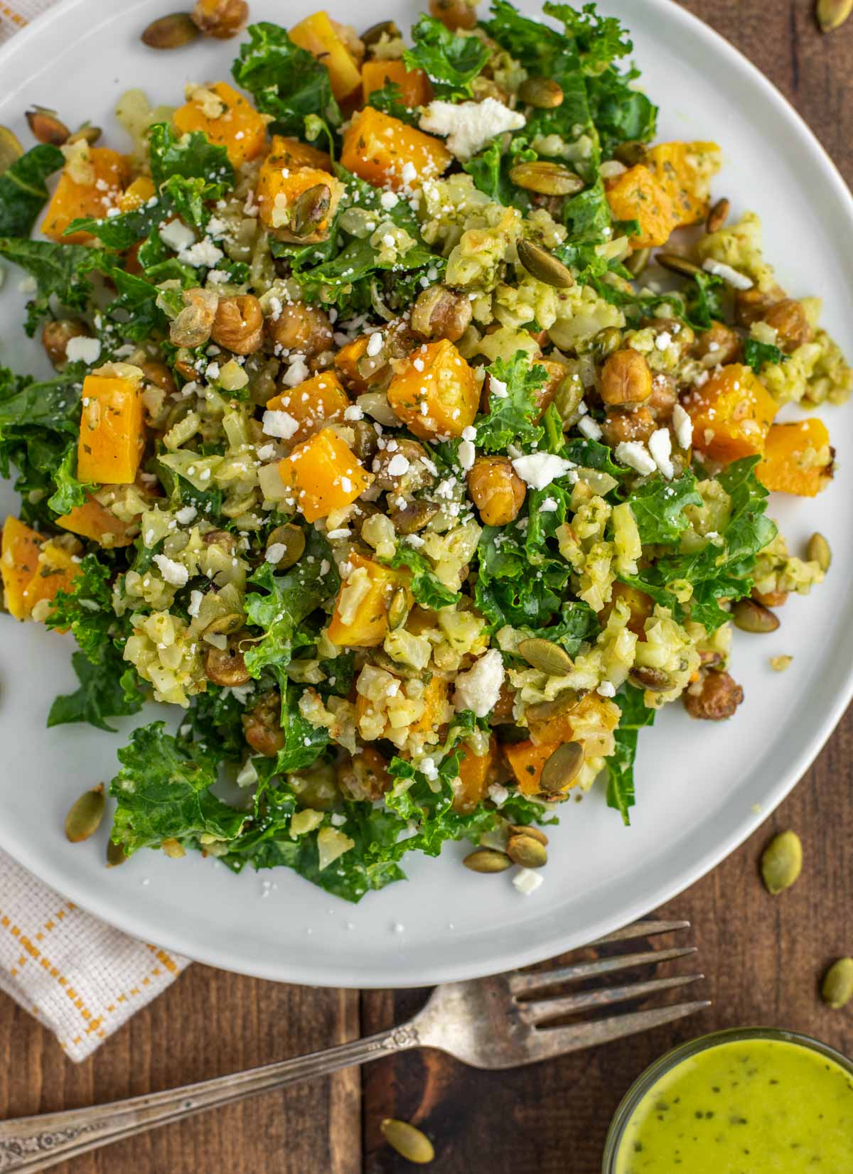 Kale Cauliflower Salad Recipe - Light and Healthy - Chisel & Fork