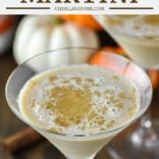 glass of martini with pumpkin and pumpkin pie spice sprinkled on top
