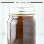 homemade balsamic dressing in mason jar