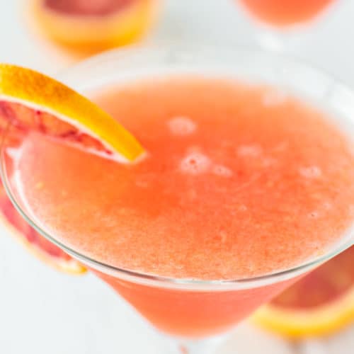 glass of blood orange martini
