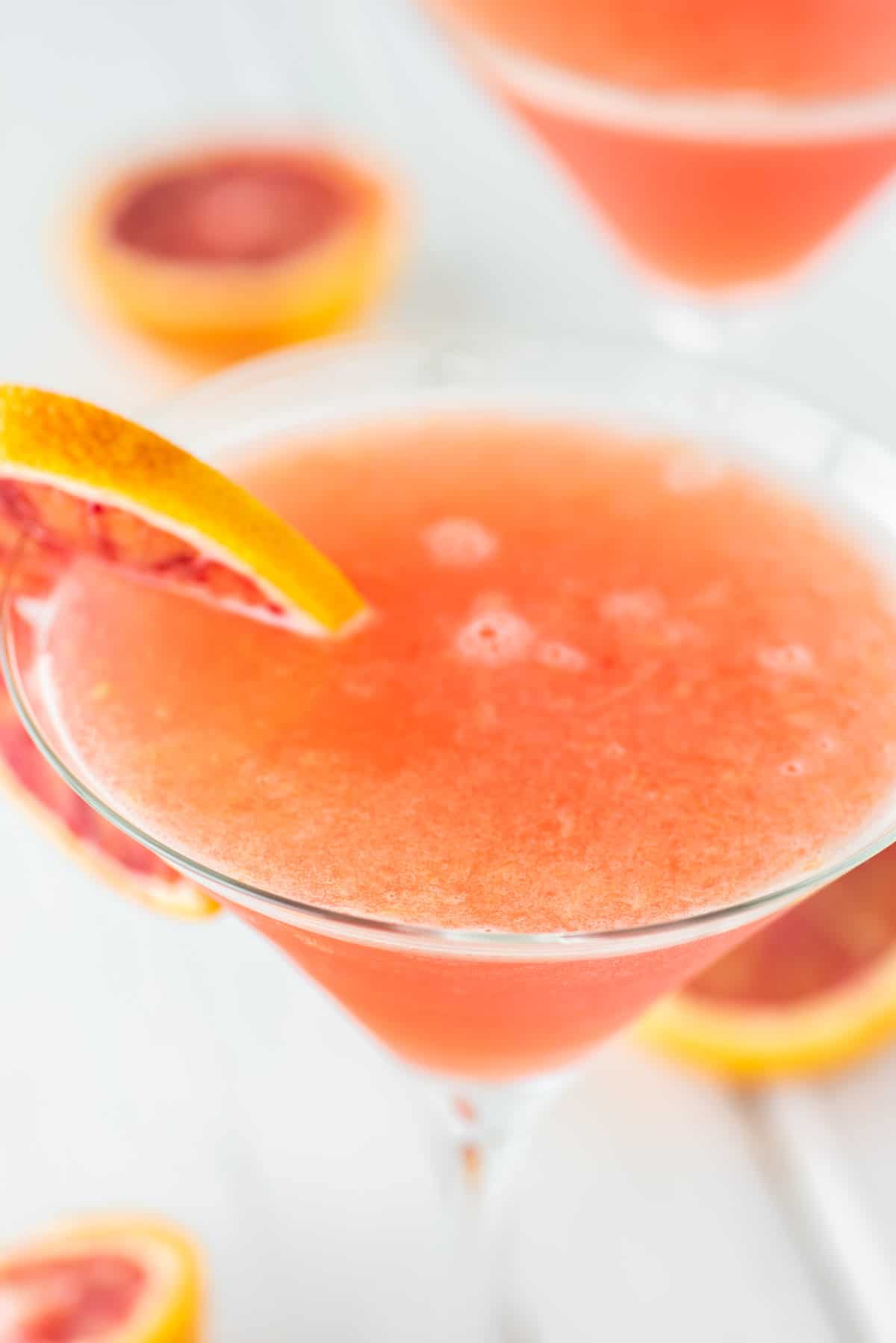 glass of blood orange martini