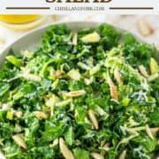 kale and Brussels sprouts salad on plate