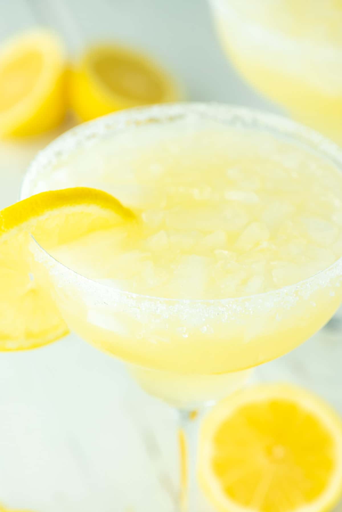margarita with lemon in glass
