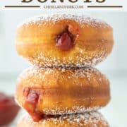 3 berliner donuts stacked on top of each other