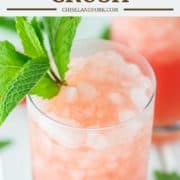 cocktail made with watermelon in glass with mint