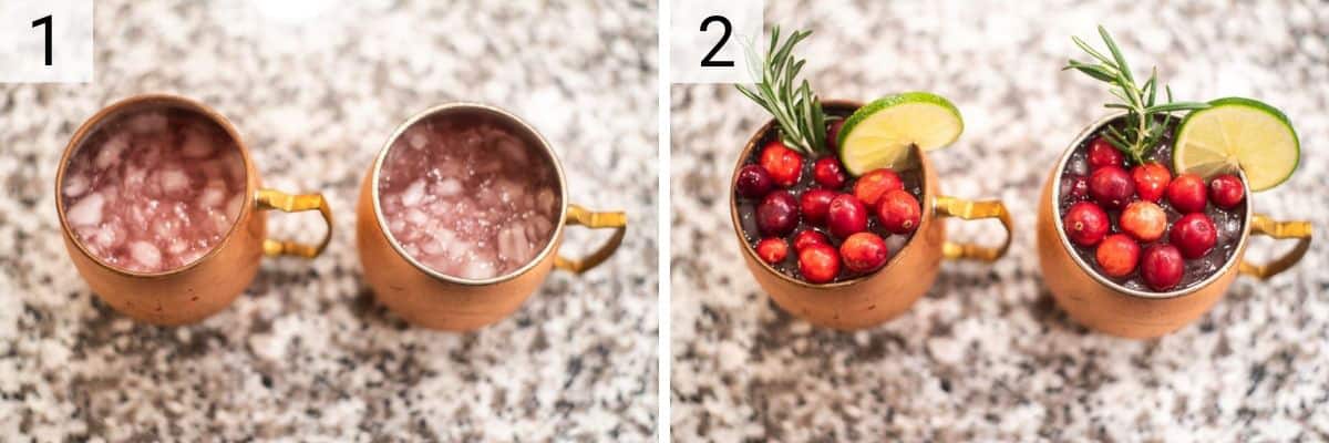 process shots of making moscow mule