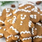gingerbread man cookies stacked on top of each other
