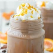 two glass jars of chocolate orange mousse