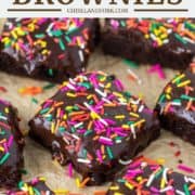 sprinkle brownies on parchment paper