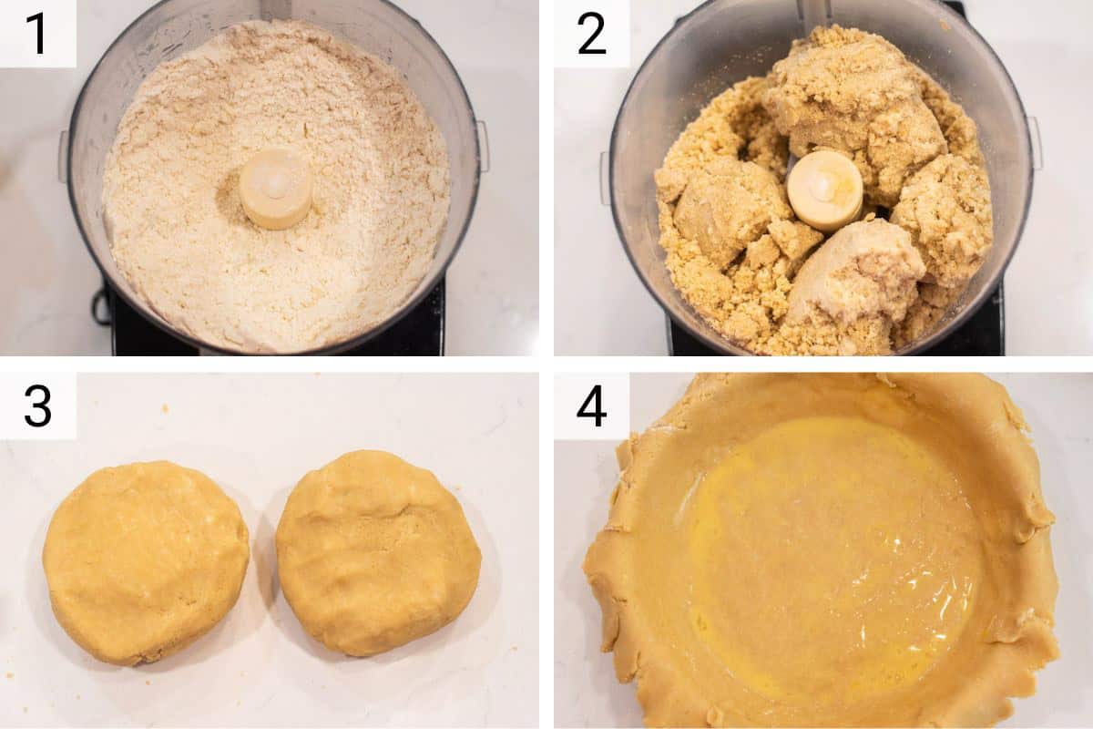 process shots of making pie crust