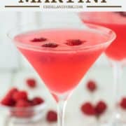 two glasses of raspberry martinis