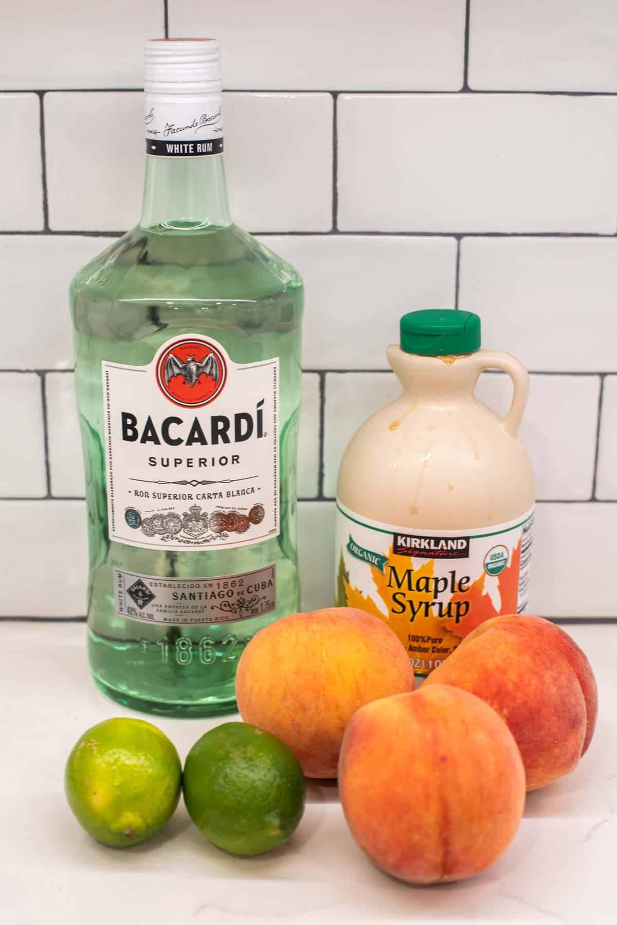 ingredients for peach daiquiri