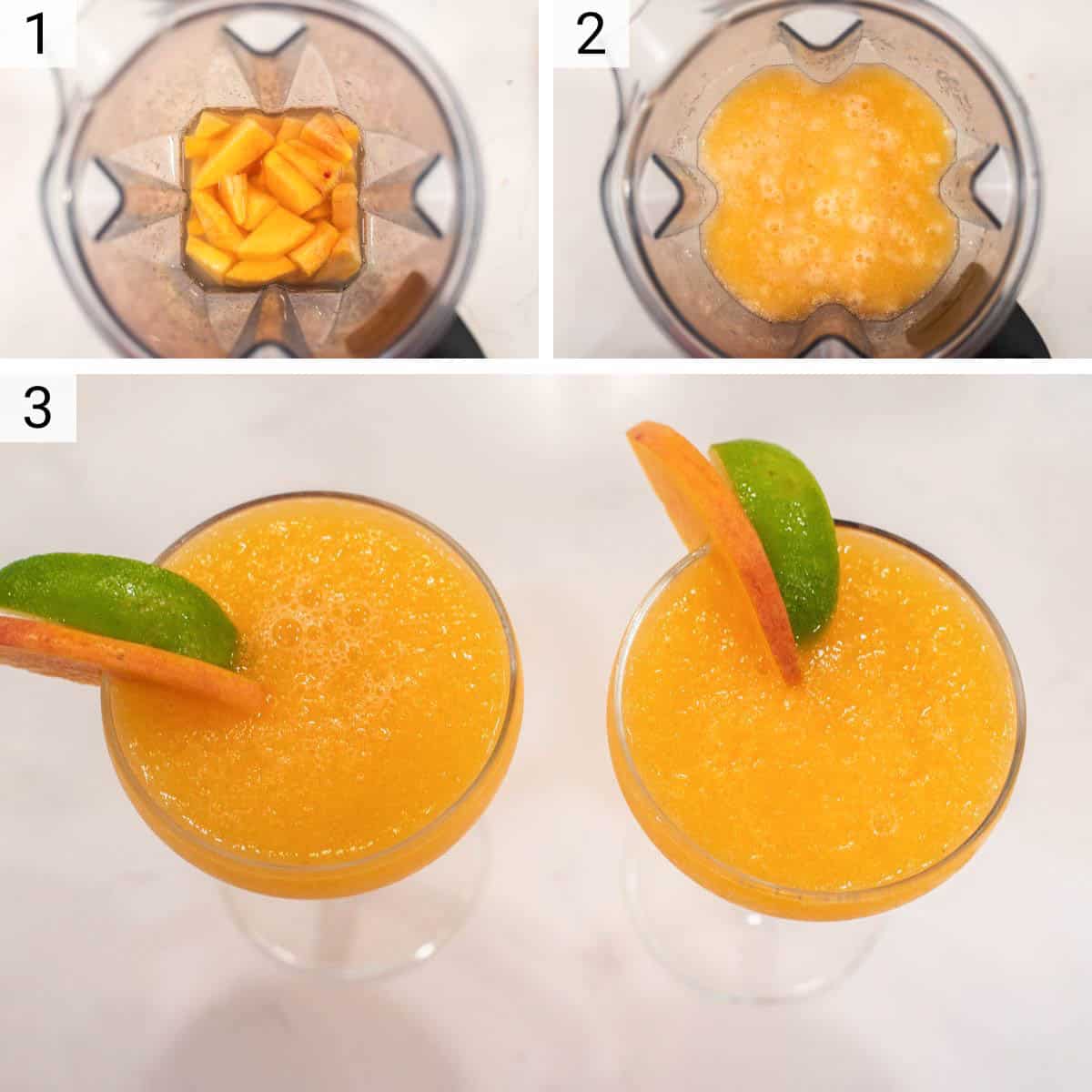 process shots of making cocktail