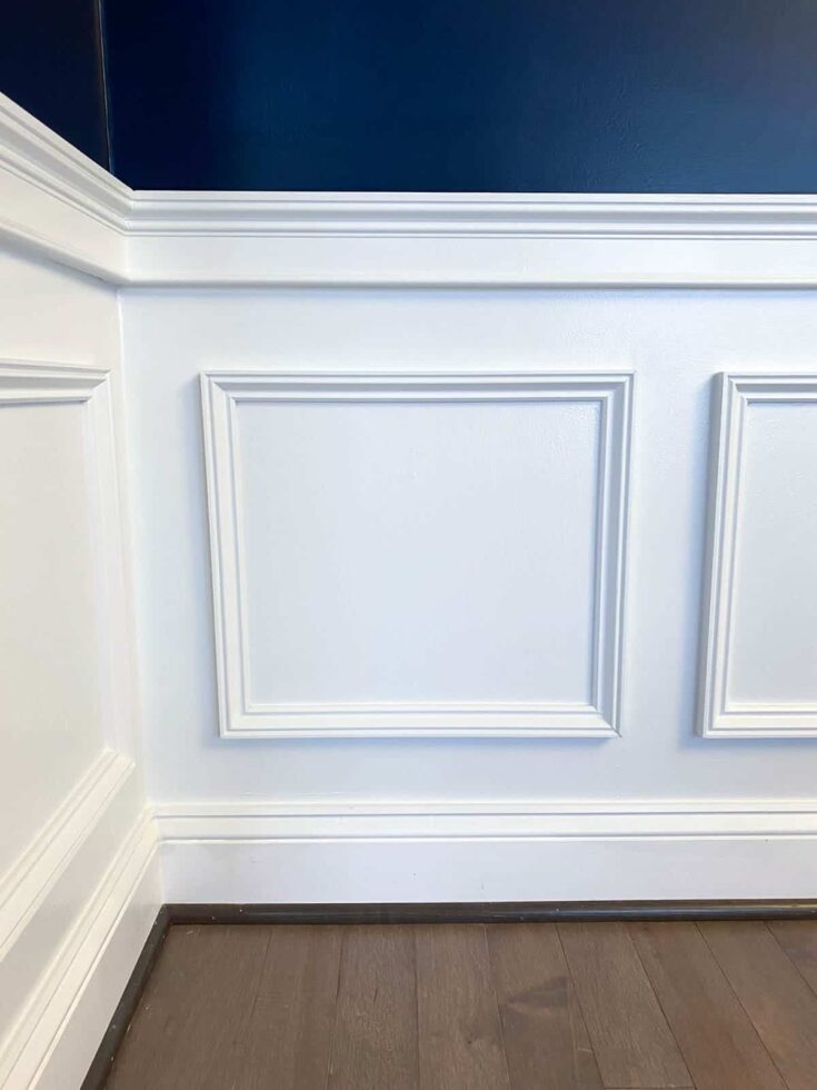 close-up of dining room wainscoting