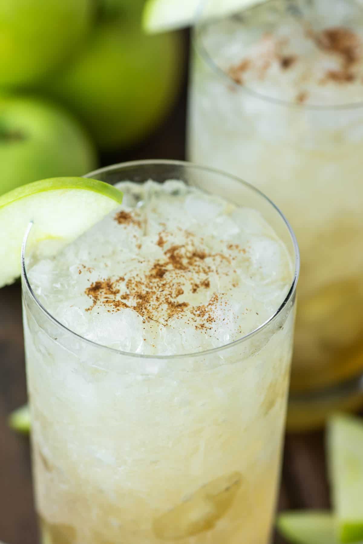 close-up off apple fizz in tall glass