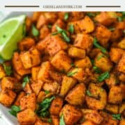 close-up of Mexican sweet potatoes in bowl