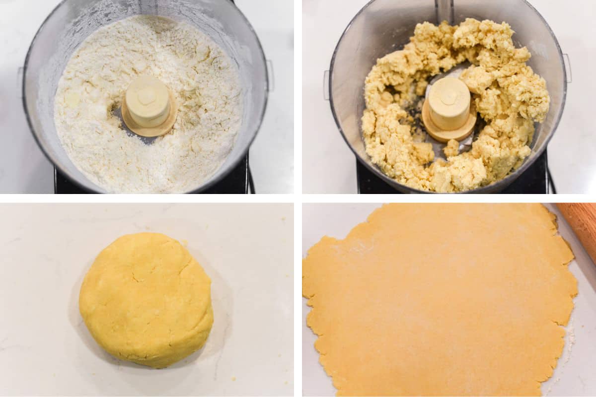 process shots of making shortcrust pastry