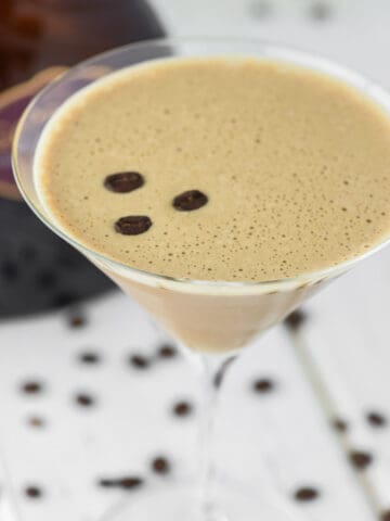 close-up of chocolate espresso martini