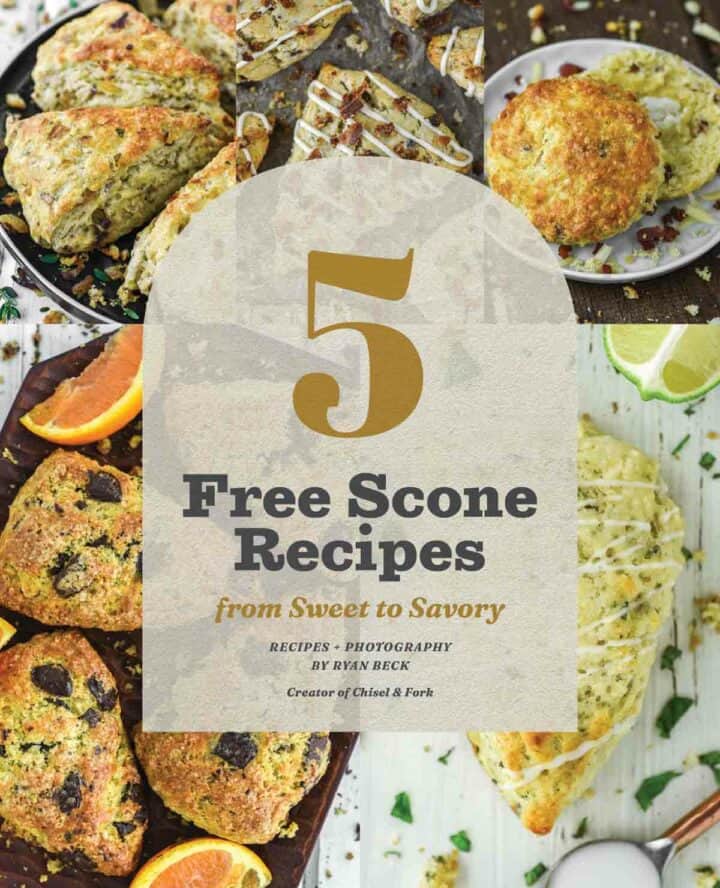 cover for scone cookbook with 5 different images