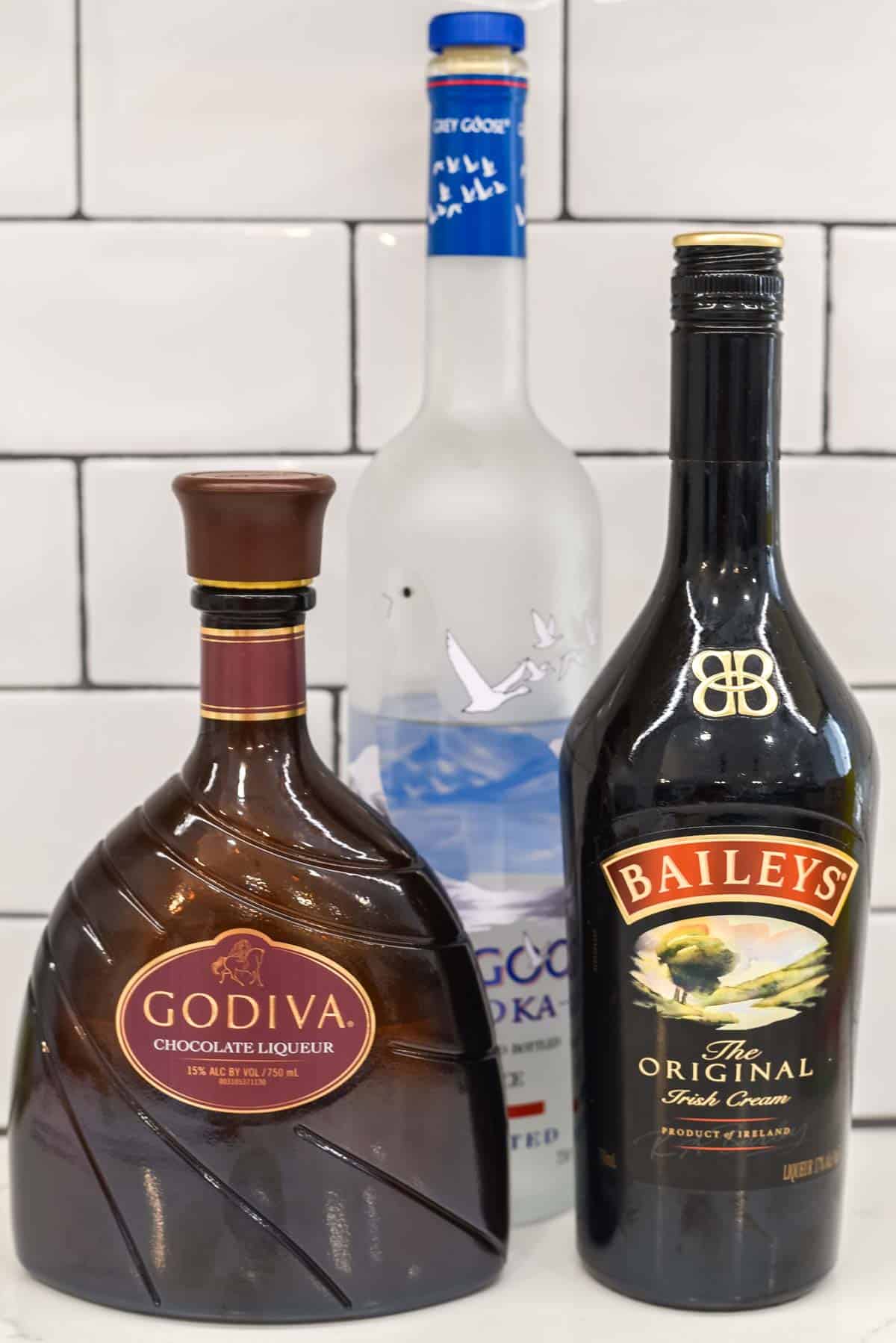 ingredients for Baileys chocolate martini
